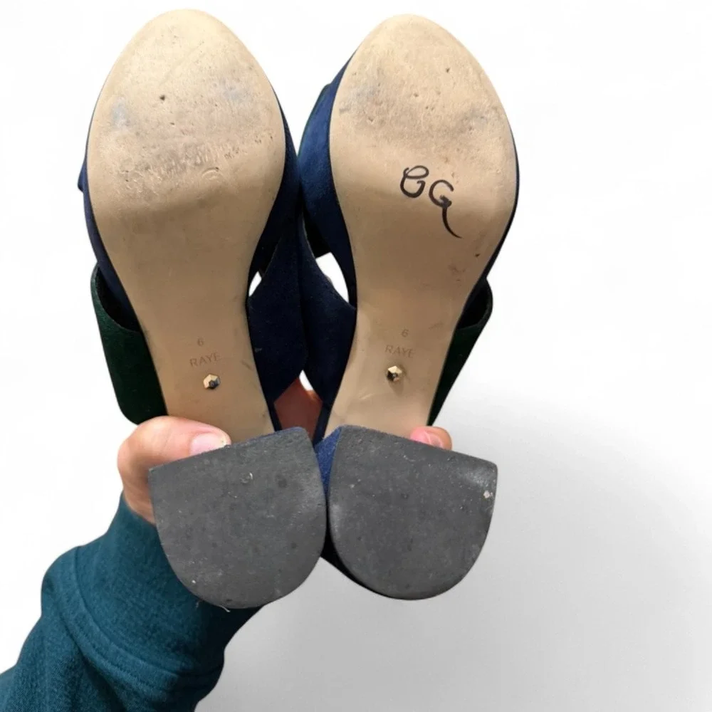 RAYE‎ x Stone Cold Fox Chloe Platform Heels Two-Tone Suede REVOLVE Collab Size 6